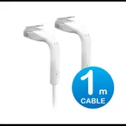 UniFi Patch Cable 1m White, Both End Bendable to 90 Degree, RJ45 Ethernet Cable, Cat6, Ultra-Thin 3mm Diameter U-Cable-Patch-1M-RJ45