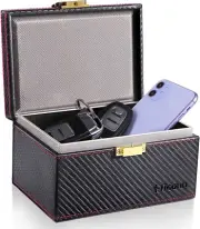 Faraday Box Carbon Fiber RFID Signal Blocker for Keyless Fob, Car Key Protector