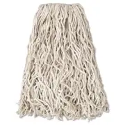 Rubbermaid Commercial Economy Cut-End Cotton Wet Mop Head, 20oz, 1" Band, White,