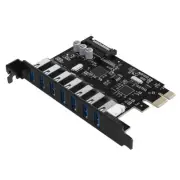 A - Orico PVU3-7U-V1 7 Port USB3.0 PCI-E Expansion Card with Dual Chip Black