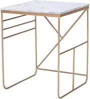 Exquisite Bedside Cabinets Marble Coffee Table, Metal Bracket Creative Quadrilateral Coffee Table Living Room Clothing Store Cafe Negotiating Table Side Desk (Size : 40 * 53cm)