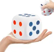Large Dice Stress Ball,with Dots 6 Sided Dice EVA Foam Dices,Blank Slate Board Game Dice to Get Your Lucky Numbers,Anxiety Relieve Dice
