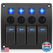 GGTA 4 Gang Marine Switch Panel Waterproof,Boat Rocker Switch Panel Waterproo