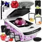 Vegetable Chopper - Spiralizer Vegetable Slicer - Onion Chopper with Container -