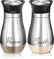 Salt and Pepper Shakers Set,2 PCS Premium Stainless Steel Salt and Pepper Shakers Set