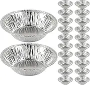 Luxshiny Aluminum Foil Tart Mold - 200pcs Disposable Pie Tins, Egg Trays, Mini Cake Tins, Small Foil Dishes - Circular Baking Cups for Tarts, Eggs, Quiche