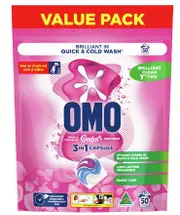 OMO with a touch of Comfort 3 in 1 Laundry Capsules 50 pack
