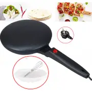 Electric Pancake Maker Crepe Plate Frying Non Stick Pan Cooker Baking Dessert Black