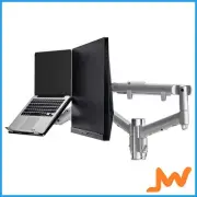 Atdec AWMS-2-ND13 Notebook-Monitor Combo Mount C Clamp - Silver