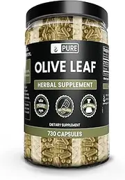 Olive Leaf | 1 Year Supply | 730 Capsules | 940mg, No Magnesium or Rice Filler, Non-GMO, Antioxidant, Gluten-Free, 20% Oleuropein, Made in USA, Undiluted Olive Leaf with No Additives