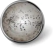 [FZMVSQH] Music Note Wall Printed Round Button Pin Badges Metal Pinback Buttons 1 Inch Pins for Hat Shirt Clothing Bags Decoration, Circular, Aluminum, Circular, Aluminum