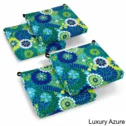 20-inch by 19-inch Spun Polyester Chair Cushion (Set of Four) Luxury Azure