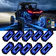 For Polaris RZR XP Turbo S 10Pods RGB LED Rock Lights Kit Underglow Wheel Lights