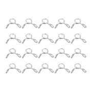 Fuel Line Hose Clips, 100pcs 3mm 304 Stainless Steel Tube Spring Clamps(Silver)