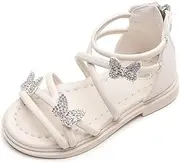 [TangDao] Girls Sandals Fashion Summer Strappy Flats Gladiator Sandals Shoes with Decoration Heel Zipper For Toddler/Little Kid/Big Kid