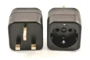 Converts Germany Europe Schuko Plug to UK British Plug Adapter Type E to Type G