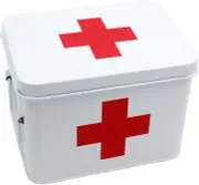 Vintage First Aid Box for Home, Medicine Tin, Empty White Metal Medicine Storage