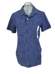 Boys Leaf Print, Slim Fit Polo Shirt.