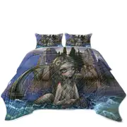 Cool Fantasy Art Isle of the Dead Mermaid Coverlet