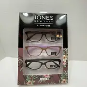 Jones New York Signature 3 Pair +2.00 Reading Glasses Readers for Women's