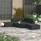 Patio Rattan Sofa Set Of 6 Modern Style Modular Lounge Furniture With Cushions