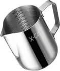 Milk Frothing Pitcher, X-Chef Frother Cup, 20 oz, Metal 20 Silver