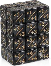 STOBOK 24Pcs Token Dice Counters,Cube Loyalty Dice D6 Dice Acrylic Dice Cube The Gathering Dice MTG Counter with MTG, CCG, Card Gaming Accessory