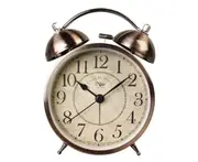 4 Incheses Creative Retro Silent Desktop Clock Twin Bell Loud Alarm Clock for Heavy Sleepers