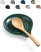 LAUCHUH Spoon Rest for Stove Top Cooking Spoon Holder for Kitchen Countertop Large Holder for Spatula, Spoons or Tongs, Christmas, Farmhouse Decor, Green