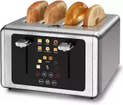 4 Slice Toaster, Touchscreen & Dual Independent Control Panel，5 Basic Functions