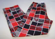 Essendon Bombers AFL Mens Red Squares Print Flannel Sleep Pants Size L New