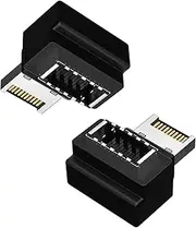 tunghey 2Pack 90 Degree USB Type E Adapter, Up Angle USB 3.2 Type E Male to Female Front Panel Internal Connector Adapter High Speed 10Gbps for USB C Header Motherboard