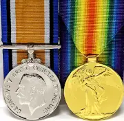 WW1 AUSTRALIAN BRITISH COMMONWEALTH MOUNTED MEDAL PAIR GROUP REPLICA ANZAC AIF