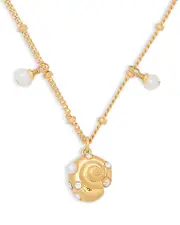 kate spade new york Beachside Freshwater & Imitation Pearl Dangle & Shell Pendant Necklace, 16-19
