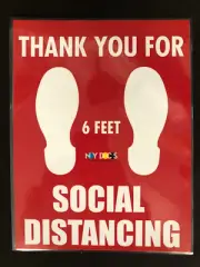 Laminated Social Distancing Sign Pack of 5 pieces (waterproof&cleanable)8.5x11in