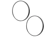 2 Set Wall Mirror Round Aluminum Frame Bathroom 80cm BLACK