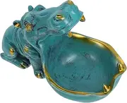 [FONDOTIN] Hippo Statue Candy Bowl Fun Home Decor Resin Figurine for Key Storage Candy Whimsical Mouth Design for Living Room Office Entryway