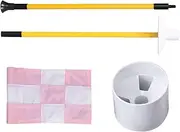Golf Green Flag and Hole Cup, Putting Practice, Portable, Golf Flag Hole Cup Set, for Indoor Outdoor,