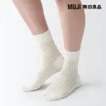 【MUJI 無印良品】女光澤感棉線編織直角短襪(共9色)