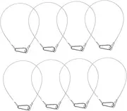 GANAZONO 8pcs Stainless Steel Safety Cable Locks Heavy Duty Security Wire Rope Buckle Flexible Cable Lock for Luggage Stage Lights