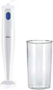 Braun Hand blender MQ10.001PWH + measuring cup 600 ml, lightweight, EasyTwist system for easy changing of accessories, splash control technology without splashes