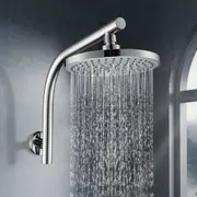 ACA WELS Round 8" ABS Plastic Rainfall Shower Head Gooseneck Wall Arm Chrome