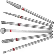 6pcs Set Nail Polish Head Set Nail Care Tool Grinding Head Nail Bit Nail Drill Bit Coarse Nail Art Dead Skin Removal Nail Drills Tool Nail Polish Grinding Tool Metal Silver