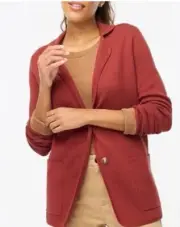 NWT J. Crew Womens Burgundy Two Button Sweater Collard Work Blazer Jacket Sz XS