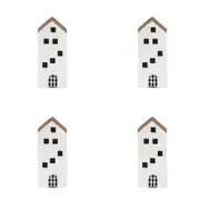 4x Urban Jonah House 15cm Concrete Ornament Home Decor Statue Display Tall White