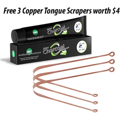 Herbal Organic Charcoal Toothpaste WHO & HALAL Certified Copper Tongue Cleaners