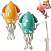 Dancing Octopus Toy, Wiggly Wonder Octopus, Smart Tentacle Explorer with Obstacle Avoidance, with LED Music, USB Rechargeable (Green+Yellow)