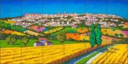 Tuscan Tile Backsplash Stefano Calisti Landscape Art Ceramic Mural POV-SC012