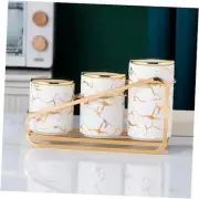 Ceramic Canister Set for Kitchen Countertop - A Set of 3 Kitchen White