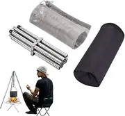Outdoor Fire Pits,Stainless Steel Mesh Camping Fire Pit - Foling Cooking Grill with Carrying Bag for Patio Garden Backyard Balcony Park Picnic Hiking